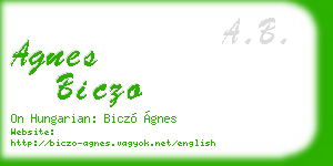 agnes biczo business card